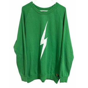 Aviator Nation Bolt Crew Sweatshirt Kelly Green/White Bolt Size XXLarge